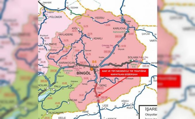 Bingöl-Diyarbakır karayolu tır trafiğine kapatıldı