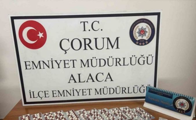 Çorum’da 266 adet sentetik ecza hapı ele geçirildi: 1 gözaltı