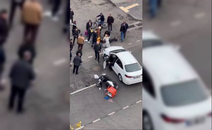 Diyarbakır’da otomobilin çarptığı motosikletli kurye yaralandı
