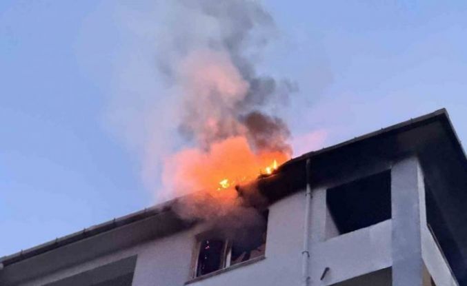 Edirne’de dairede çıkan yangın çatıya sıçradı