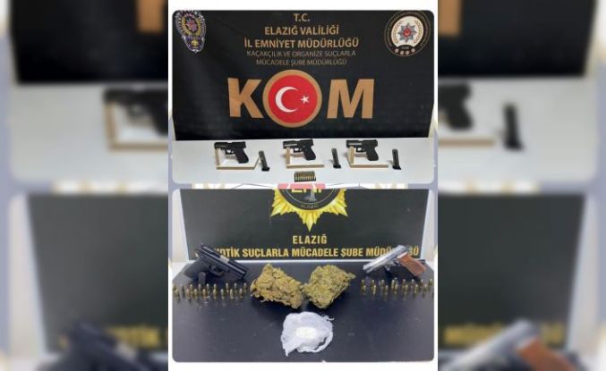 Elazığ’da uyuşturucu ve silah operasyonu: 1 tutuklama