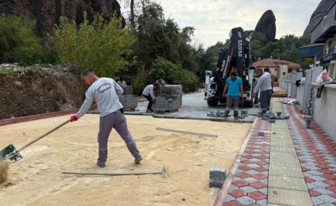 Kemer Kuzdere’de iki sokak arasındaki altyapı çalışmaları tamamlandı