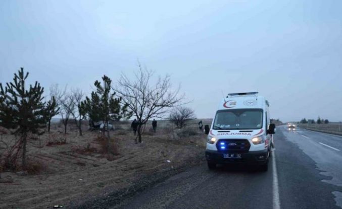 Kontrolden çıkan hafif ticari araç takla attı: 1 yaralı