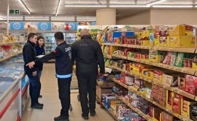 Köşk’te zincir marketlere etiket ve son kullanma tarihi denetimi