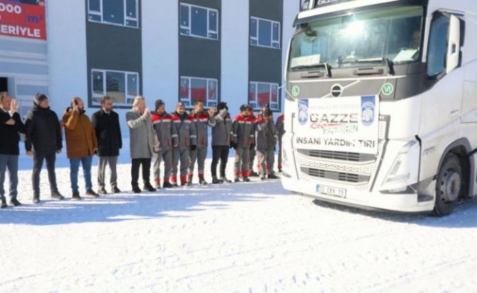 Melikgazi’nin yardım tırı dualarla Gazze’ye uğurlandı