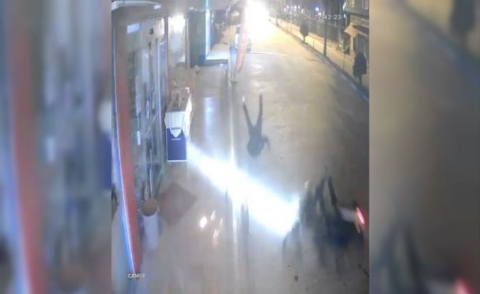 Osmaniye’de motosiklet kazası kamerada