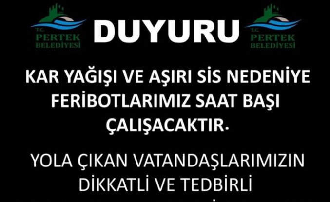 Pertek ve Çemişgezek feribotlarına kar ve sis engeli