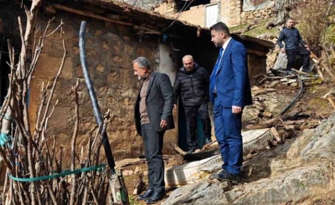 Sason’da yangın mağduru aileye destek