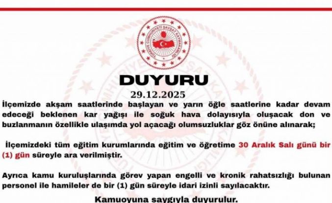 Şavşat’ta kar yağışı nedeniyle eğitime 1 gün ara verildi