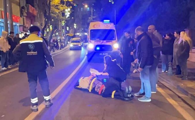 Tekirdağ’da motosikletin çarptığı kadın yaralandı