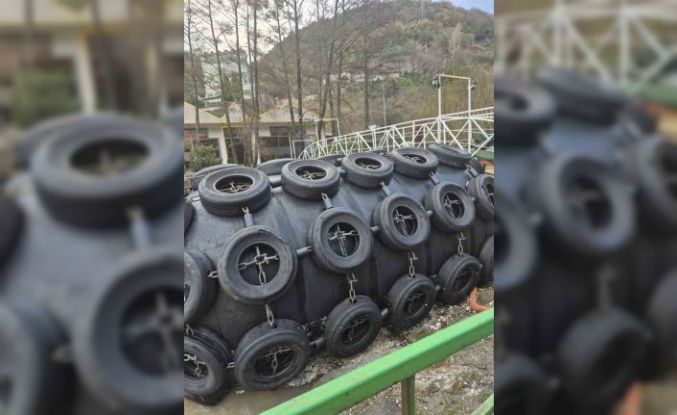 Zonguldak’ta köprüyü tehdit eden dev cisme itfaiye müdahalesi