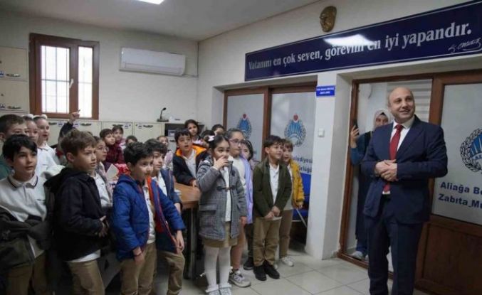 Aliağa Belediyesi Zabıta Müdürlüğü minik misafirlerini ağırladı