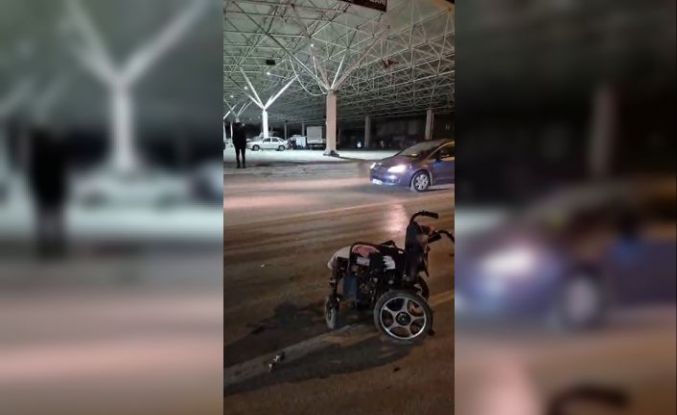 Alkollü sürücünün çarptığı engelli adam yaralandı