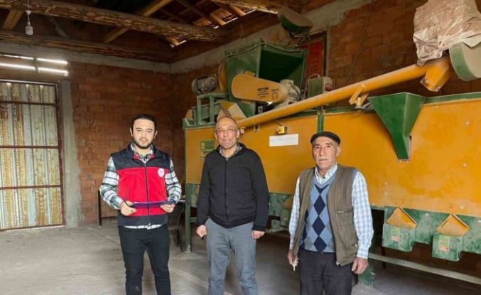 Aslanapa’da selektör ve yem ezme makineleri denetlendi