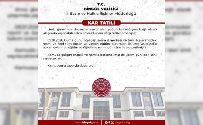 Bingöl’de eğitime ara