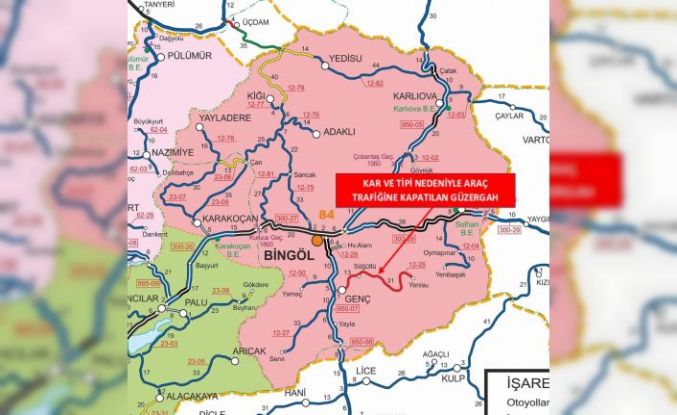 Bingöl’ün ilçesinde bir yol  trafiğe kapatıldı