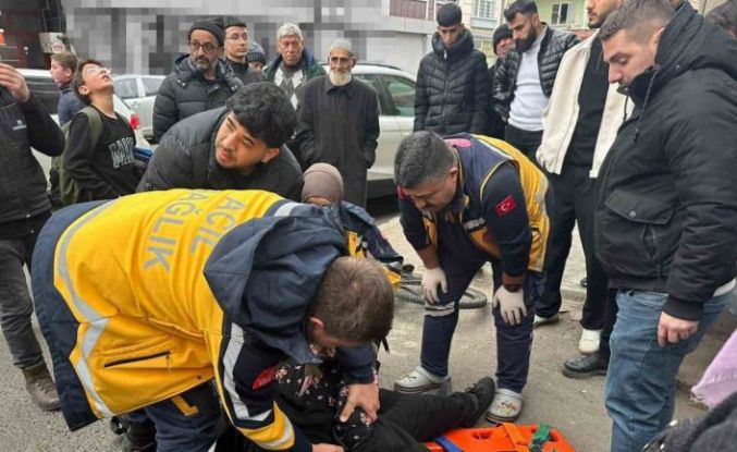 Bisikletin çarptığı kadın hastanelik oldu