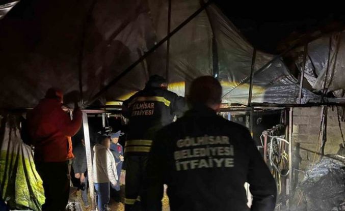 Burdur’da ahır yangını korkuttu