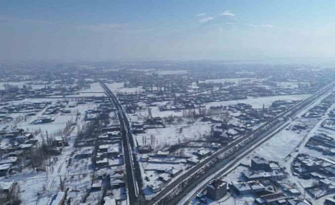 Iğdır’da kış güzelliği havadan görüntülendi