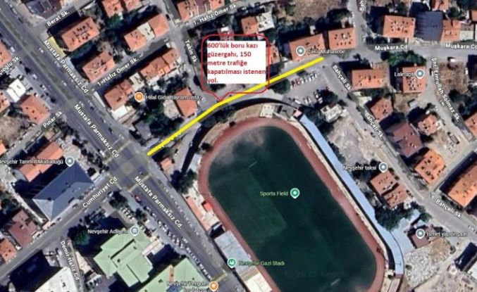 Nevşehir Bahçelievler Mahallesi’nde geçici trafik düzenlemesi