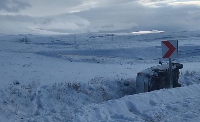 Sarıkamış’ta otomobil takla attı: 1 yaralı