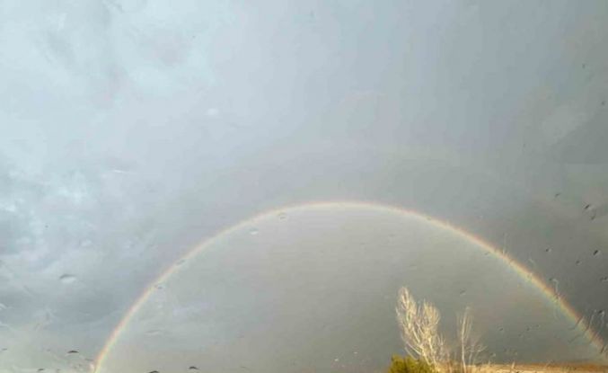Tavşanlı’da yağmur sonrası gökkuşağı görsel şölen