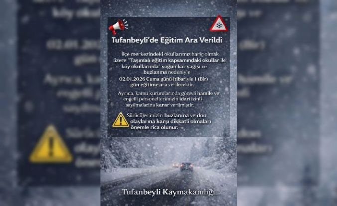 Tufanbeyli’de eğitime kar engeli