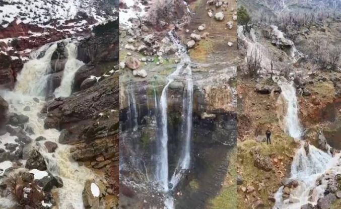 Derecik’te şelaleler yeniden coştu