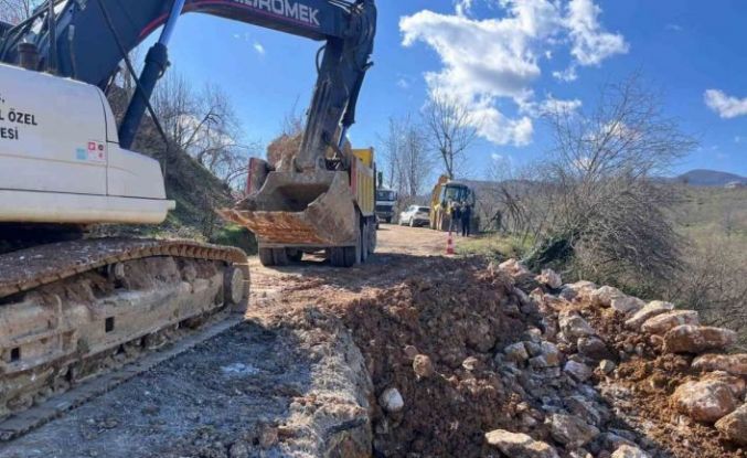 Heyelan alanında stabilizasyon çalışması