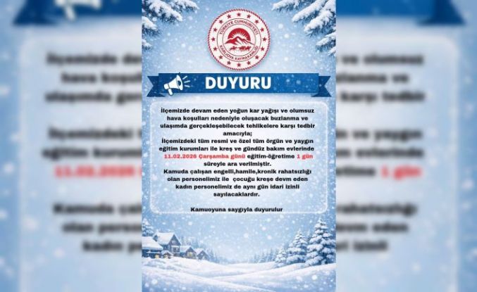 Karlıova’da eğitime 1 gün ara