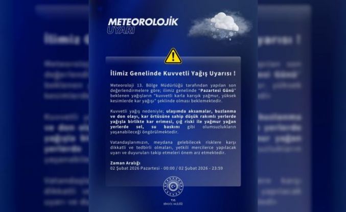 Meteorolojiden Bingöl için kuvvetli yağış uyarısı