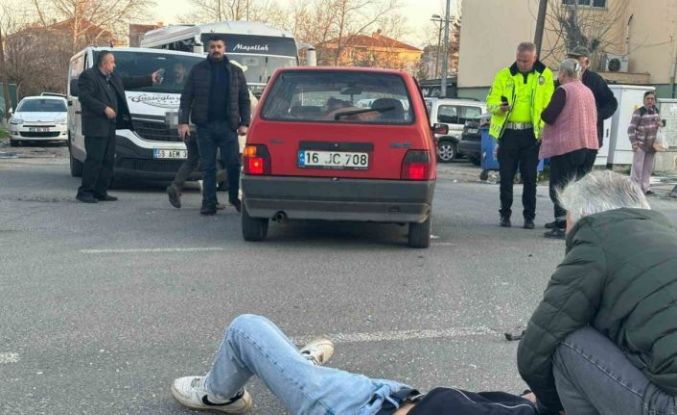 Otomobille çarpışan motosikletin sürücüsü yaralandı