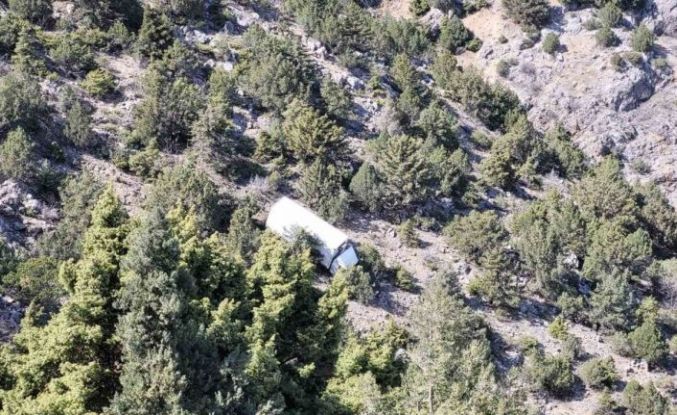 Kemaliye’de freni patlayan kamyon uçuruma yuvarlandı