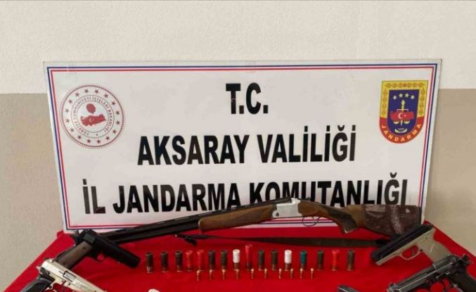 Aksaray’da jandarmadan kaçak silah operasyonu