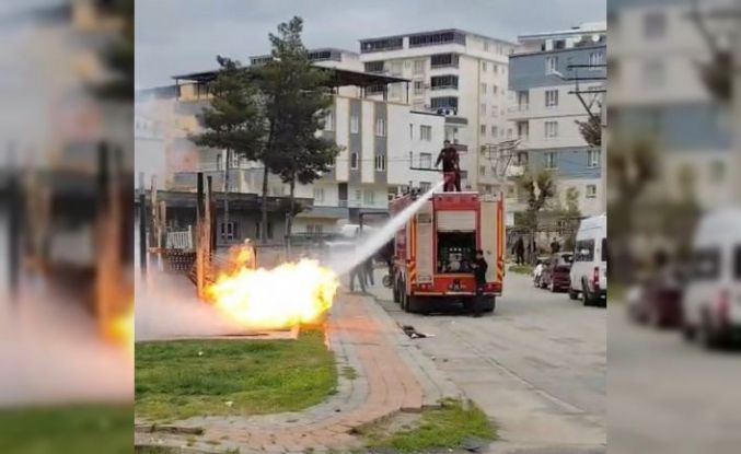 Batman’da çocuk parkında korkutan yangın