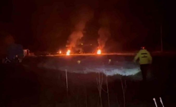 Bolu’da çiftçiler meyve ağaçlarını ateş yakarak koruyor