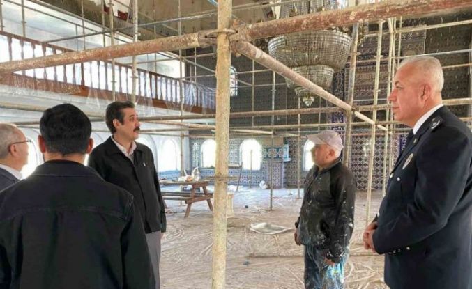 Bozyazı’da yangında zarar gören camide çalışmalar devam ediyor