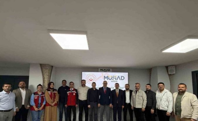 Niğde’de yeni evlenen çiftlere yeni doğan destek çantası desteği