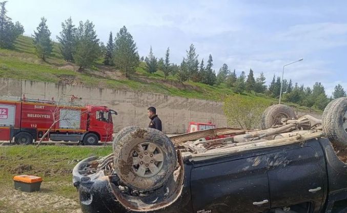 Siirt’te kontrolden çıkan araç takla attı: 1 yaralı