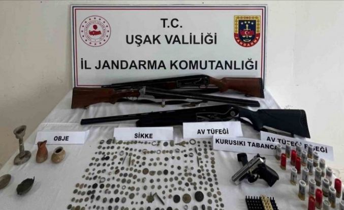 Uşak’ta 284 adet sikke ele geçirildi