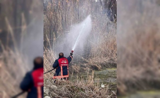 Van’da sazlık alanda yangın