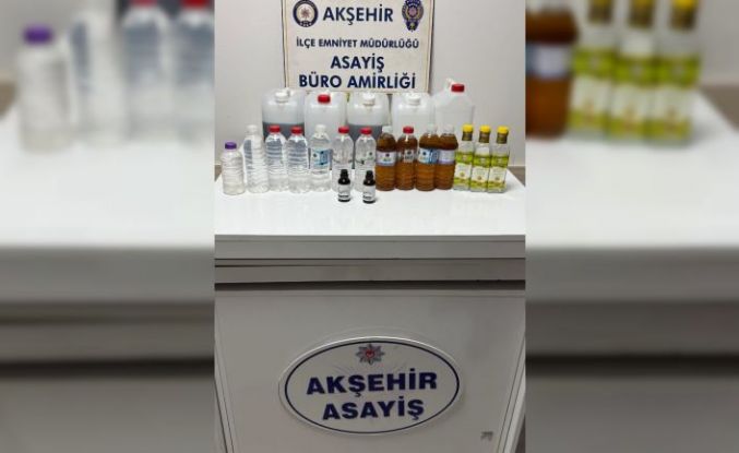 Akşehir’de sahte alkol operasyonu