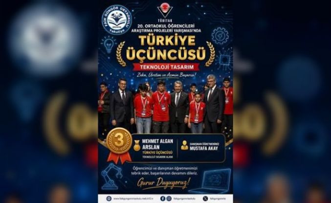 Faik Güngör Ortaokulu’ndan gururlandıran başarı