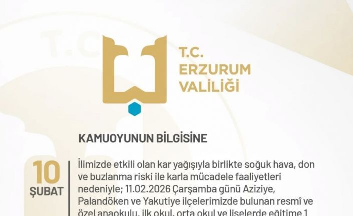 Erzurum’da eğitime bir gün ara verildi