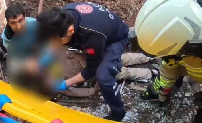 İnşaatta başına demir saplanan işçi ağır yaralandı