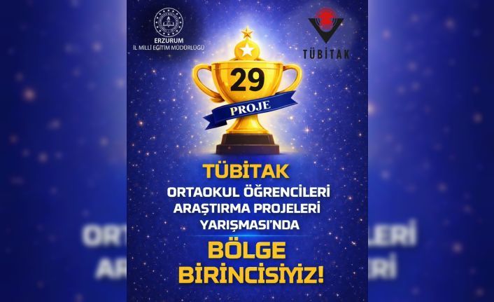 Erzurum, TÜBİTAK ortaokul proje yarışmasında bölge birincisi oldu