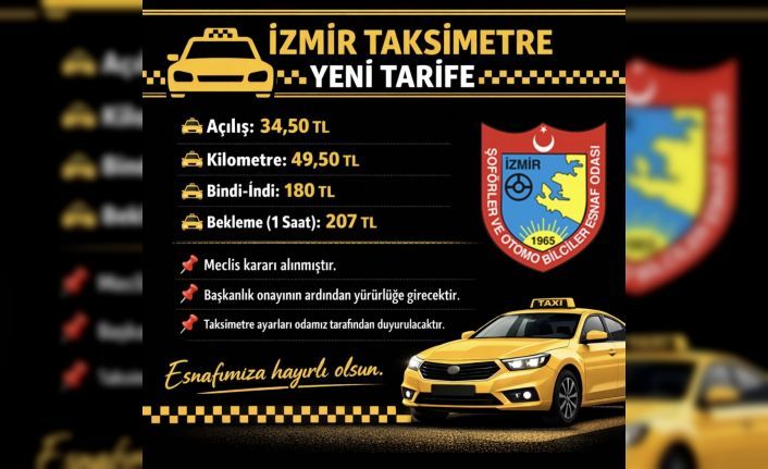 İzmir’de taksilerin indi bindi ücreti 180 lira oldu