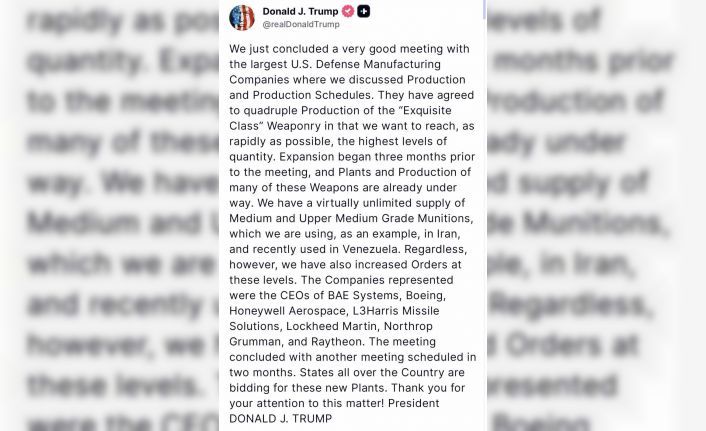 Trump, silah şirketlerinin yöneticileri ile bir araya geldi