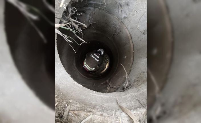 Antakya’da kuyuya düşen köpeği itfaiye kurtardı