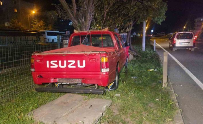 Kontrolü kaybeden kamyonet orta refüje savruldu; 1 yaralı